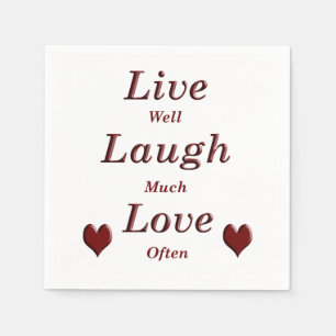Serviettes Jetables Vivent l'amour de rire