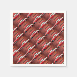 Serviettes Jetables Voiture classique Chevy Bel Air Dodge Rouge Blanc 