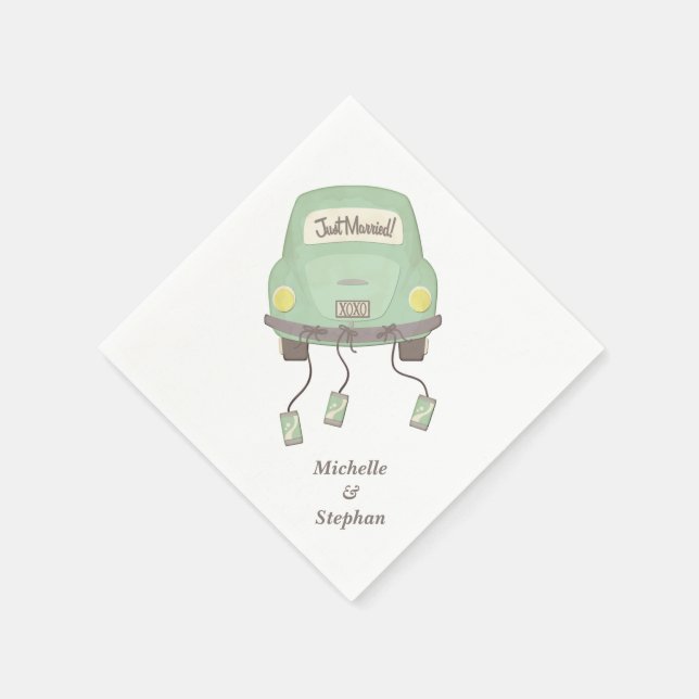 Serviettes Jetables Voiture de Mariage mariée (Coin)