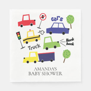 Serviettes Jetables Voitures & Camions Garçons Baby shower Papier Napk