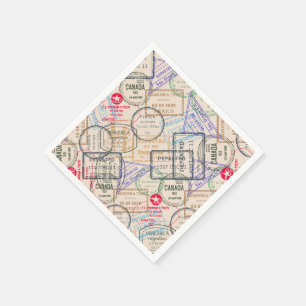 Serviettes Jetables Voyage de timbres de passeport