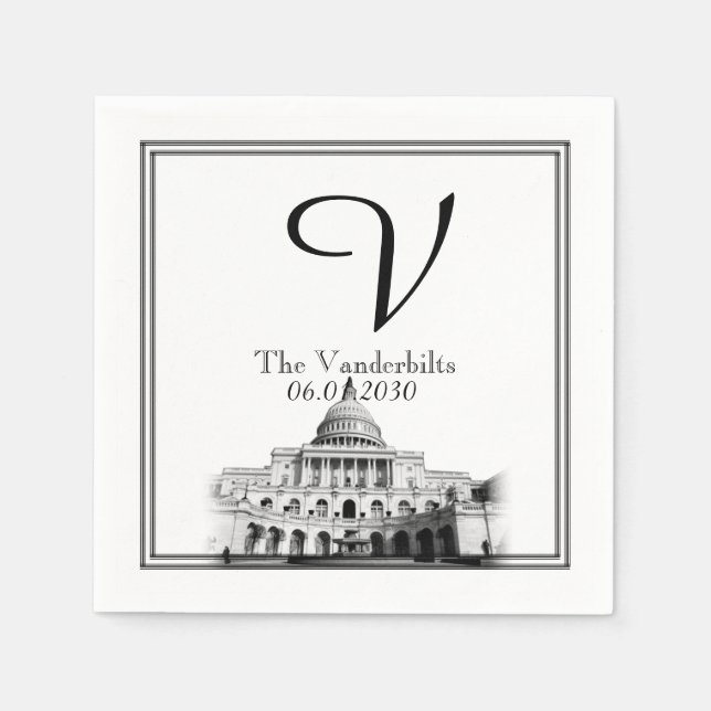 Serviettes Jetables Washington DC Destination Wedding Napkin (Devant)