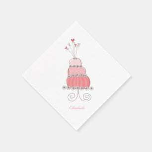 Serviettes Jetables Whimsical Rose Girl Daisy Birthday Cake Kids Party
