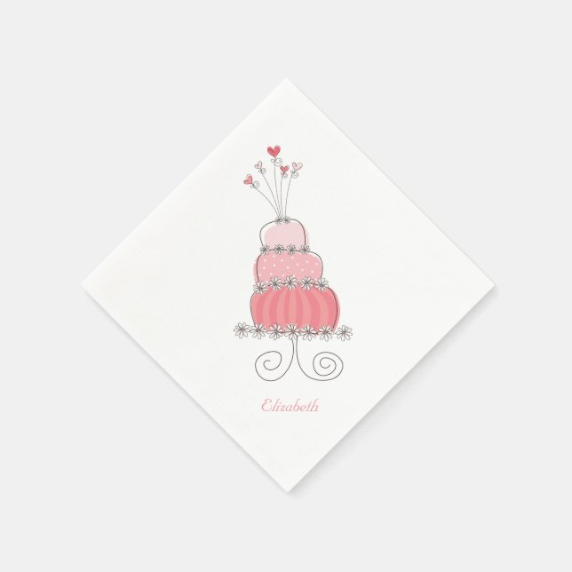 Serviettes Jetables Whimsical Rose Girl Daisy Birthday Cake Kids Party (Coin)