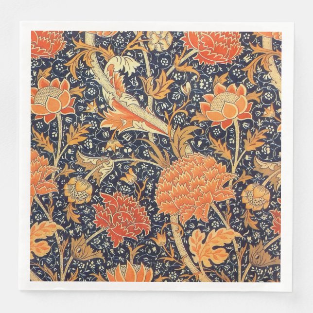 Serviettes Jetables William Morris Cray Floral Art Nouveau Motif (Devant)