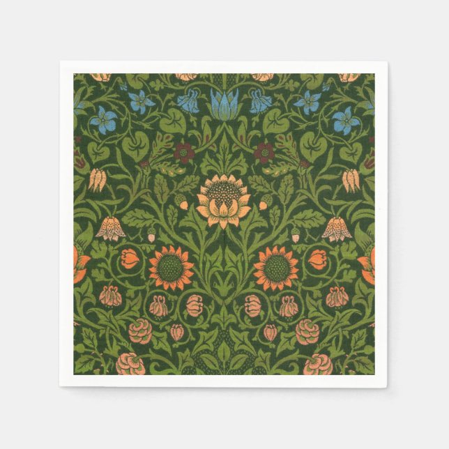 Serviettes Jetables William Morris Violet et Columbine Art Rug (Devant)