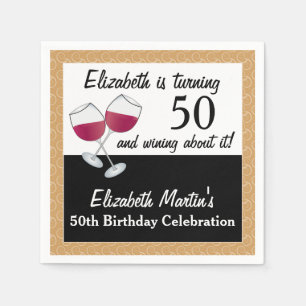 Serviettes Jetables Wining au sujet de tourner 50, fête d'anniversair