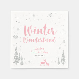Serviettes Jetables Winter Onederland 1er Anniversaire Papier de fête 
