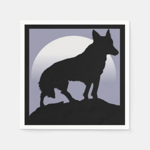 SERVIETTES JETABLES WOLF SILHOUETTE