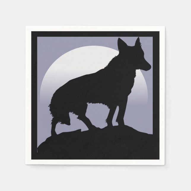 SERVIETTES JETABLES WOLF SILHOUETTE (Devant)