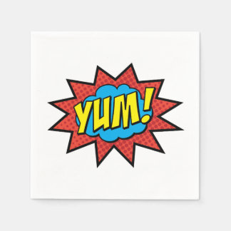 Serviettes Jetables YUM Cocktail Napkin Rouge