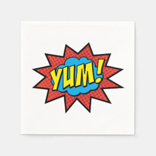 Serviettes Jetables YUM rouge de serviette de cocktail