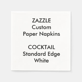 Serviettes Jetables Zazzle Custom Small WHITE Cocktail Papier à cockta