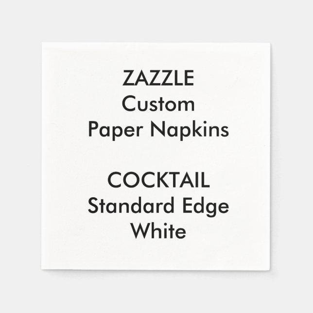 Serviettes Jetables Zazzle Custom Small WHITE Cocktail Papier à cockta (Devant)