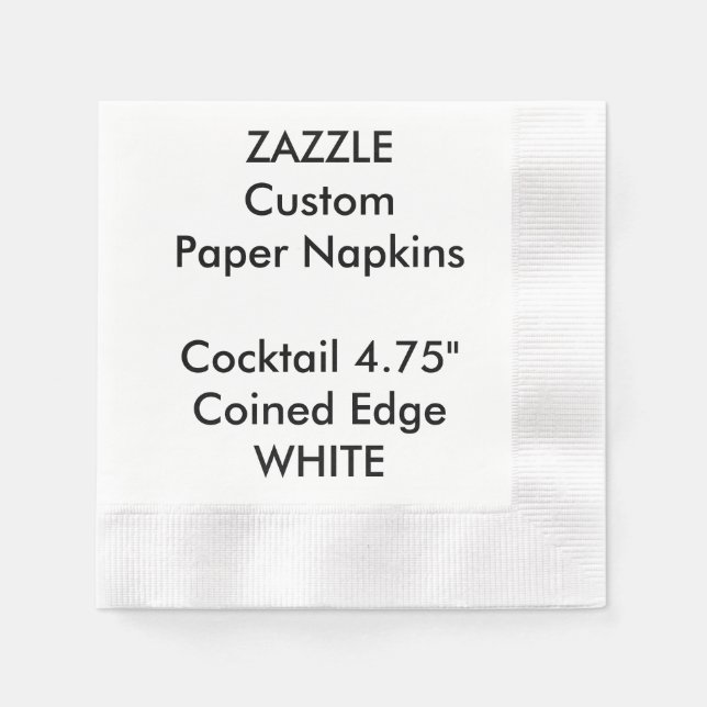 Serviettes Jetables Zazzle personnalisé BLANC en papier à cocktail ser (Devant)