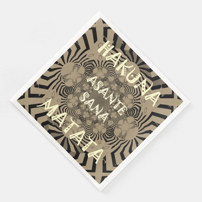 Serviettes Jetables Zebra Print Hakuna Matata Paper Dinner Napkins (Coin)