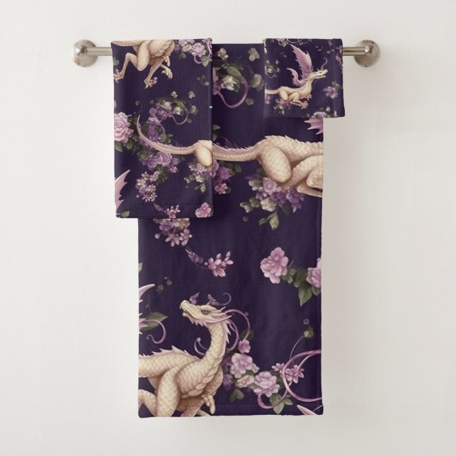 Serviettes Lilac, Roses et Dragons Blancs (En situation)