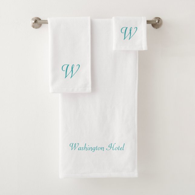 Serviettes Monogrammes Turquoise Personnalisées (En situation)