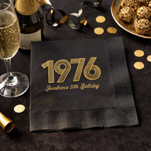 Serviettes personnalisées en aluminium pour 50e an