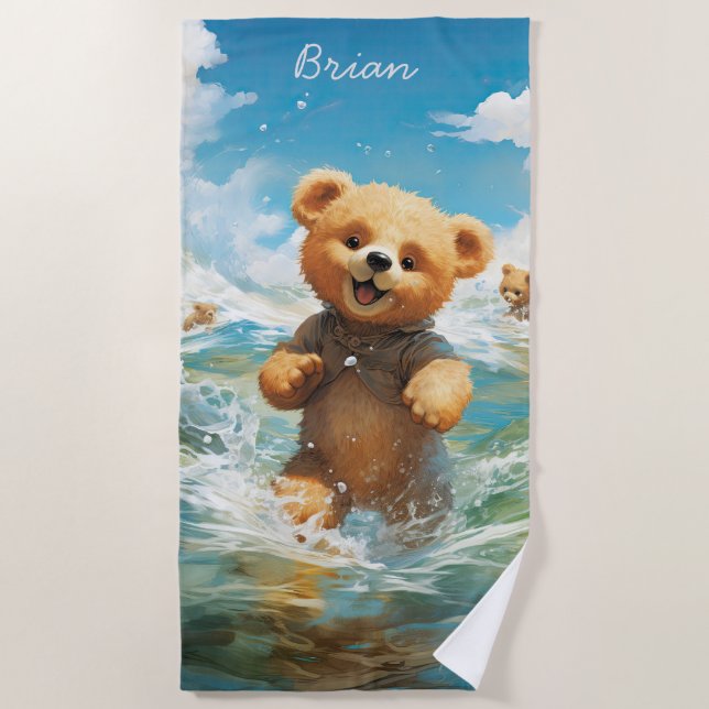Serviettes pour enfants pour les amateurs de plage (Devant)
