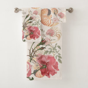 Serviettes roses de Bath de Shell de Nautilus