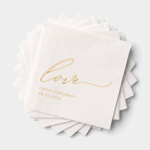 Serviettes simples Mariage empilé à huile d'amour