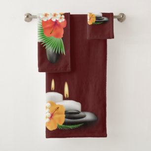 Serviettes spas Fleurs et bougies Spa à thème