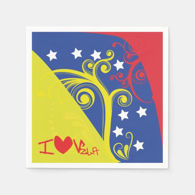 Servilletas I Love Venezuela Napkin (Front)