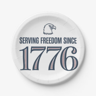 Serving Freedom Since 1776 4th Of July Paper Plate