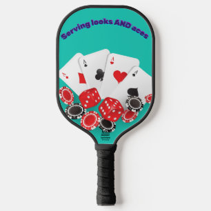 Serving Looks and Aces Funny Casino Poker Pickle Pickleball Paddle