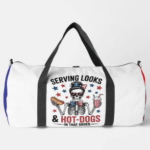 Serving Looks & Hot Dogs Skeleton Duffle Bag