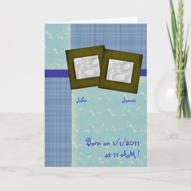 Ses jumeaux - Photo Faire-part de naissance -Girl (Devant)