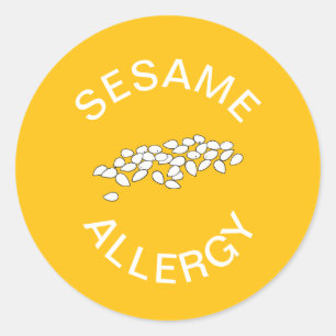 Sesame Allergy Alert Classic Round Sticker