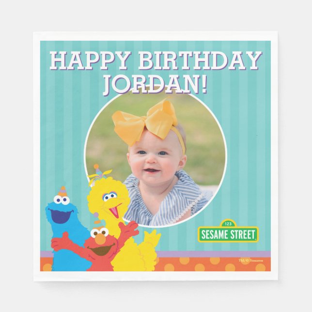 Sesame Pals Birthday Pattern Napkin (Front)