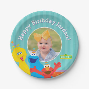 Sesame Pals Birthday Pattern Paper Plate