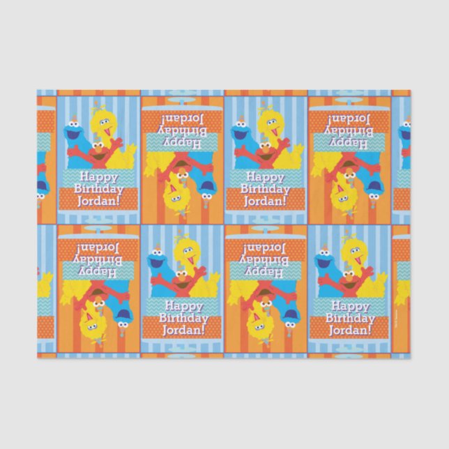 Sesame Pals Birthday Pattern Tissue Paper (Front)