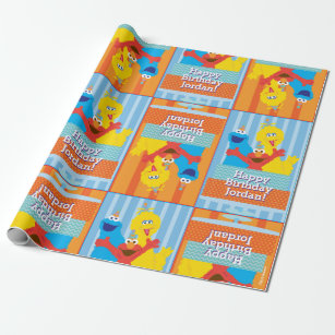 Sesame Pals Birthday Pattern Wrapping Paper