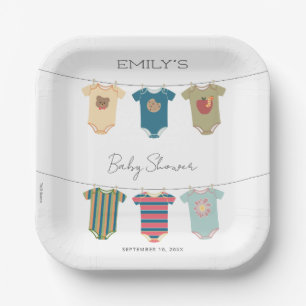 Sesame Pals Bodysuits Baby Shower Paper Plate