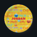 Sesame Pals Celebration Pattern Paper Plate<br><div class="desc">Check out this fun celebration pattern featuring the Sesame Pals Abby Cadabby,  Cookie Monster,  and Elmo with cupcakes and presents!  © 2021 Sesame Workshop. www.sesamestreet.org</div>