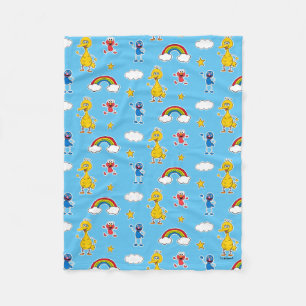 Sesame Pals Rainbow Doodley Pattern Fleece Blanket