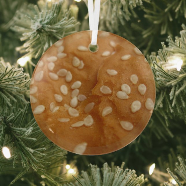 Sesame seed hamburger bun  glass ornament (Insitu)