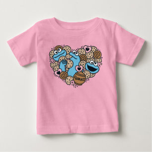 Sesame Sesame   Cookie Monster Doodle Heart Baby T-Shirt