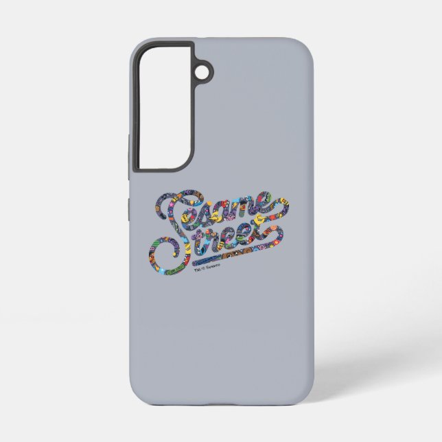 Sesame Sesame | Cookie Monster Doodle Heart Samsung Galaxy S22 Case (Back)