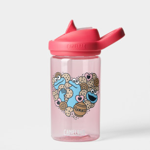 Sesame Sesame   Cookie Monster Doodle Heart Water Bottle