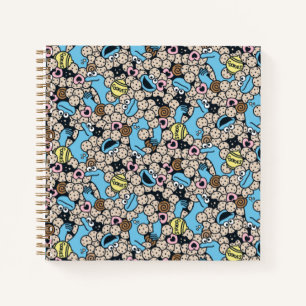 Sesame Sesame   Cookie Monster Doodle Pattern Notebook