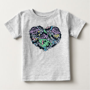 Sesame Sesame Count von Count Doodle Heart Baby T-Shirt