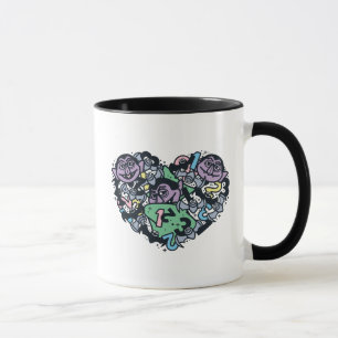 Sesame Sesame   Count von Count Doodle Heart Mug