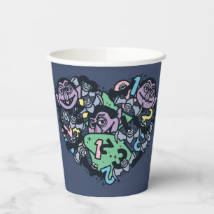 Sesame Sesame   Count von Count Doodle Heart Paper Cups
