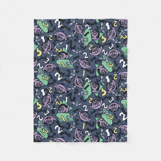 Sesame Sesame | Count von Count Doodle Pattern Fleece Blanket (Front)