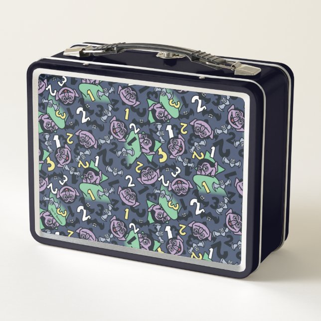 Sesame Sesame | Count von Count Doodle Pattern Metal Lunch Box (Back)